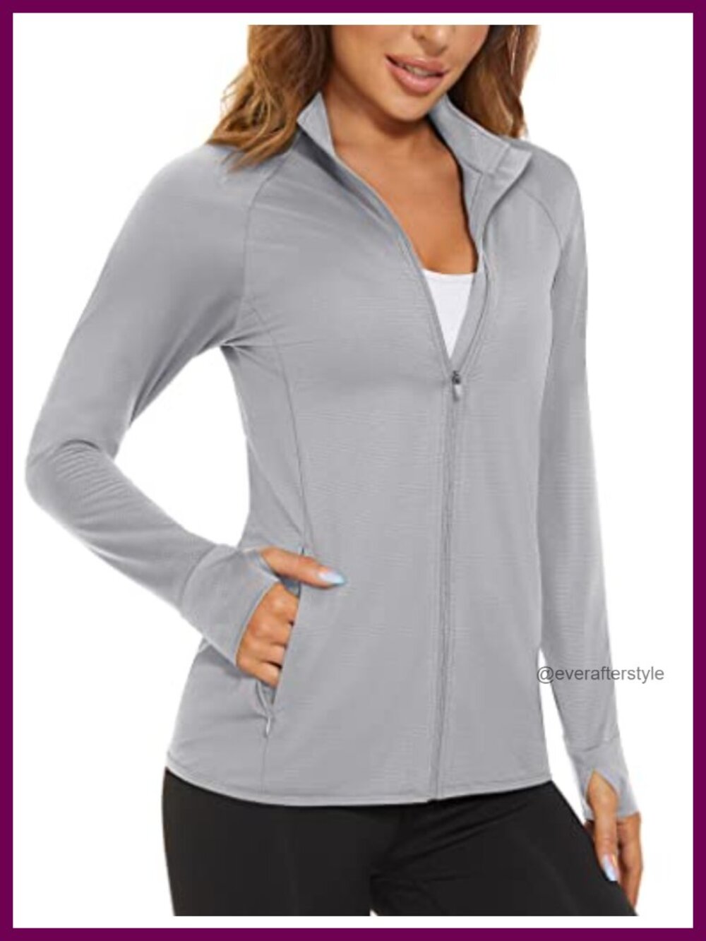 Women's UPF 50+ Lightweight Athletic Jacket Full Zip Sun Protection Long Sleeve